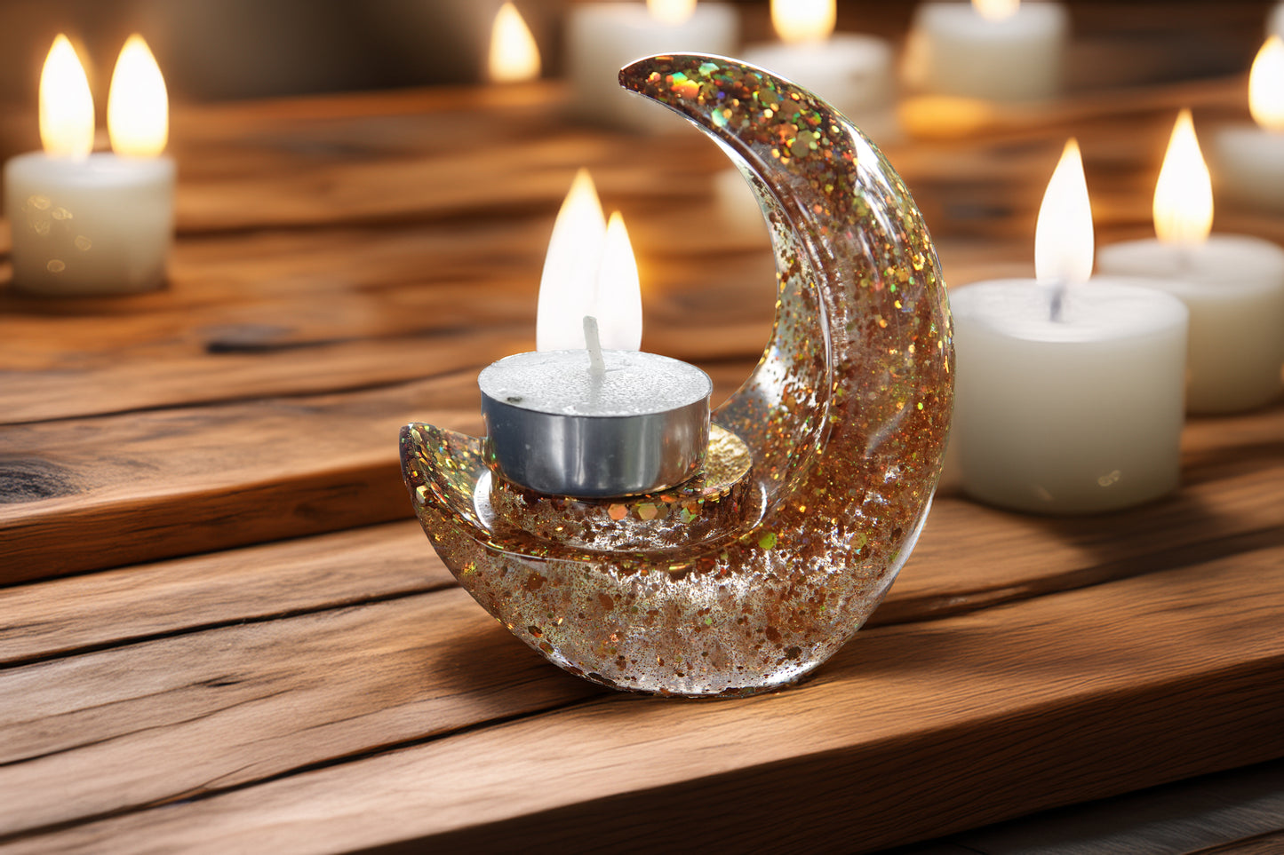 C-Shaped Resin Candle Holders
