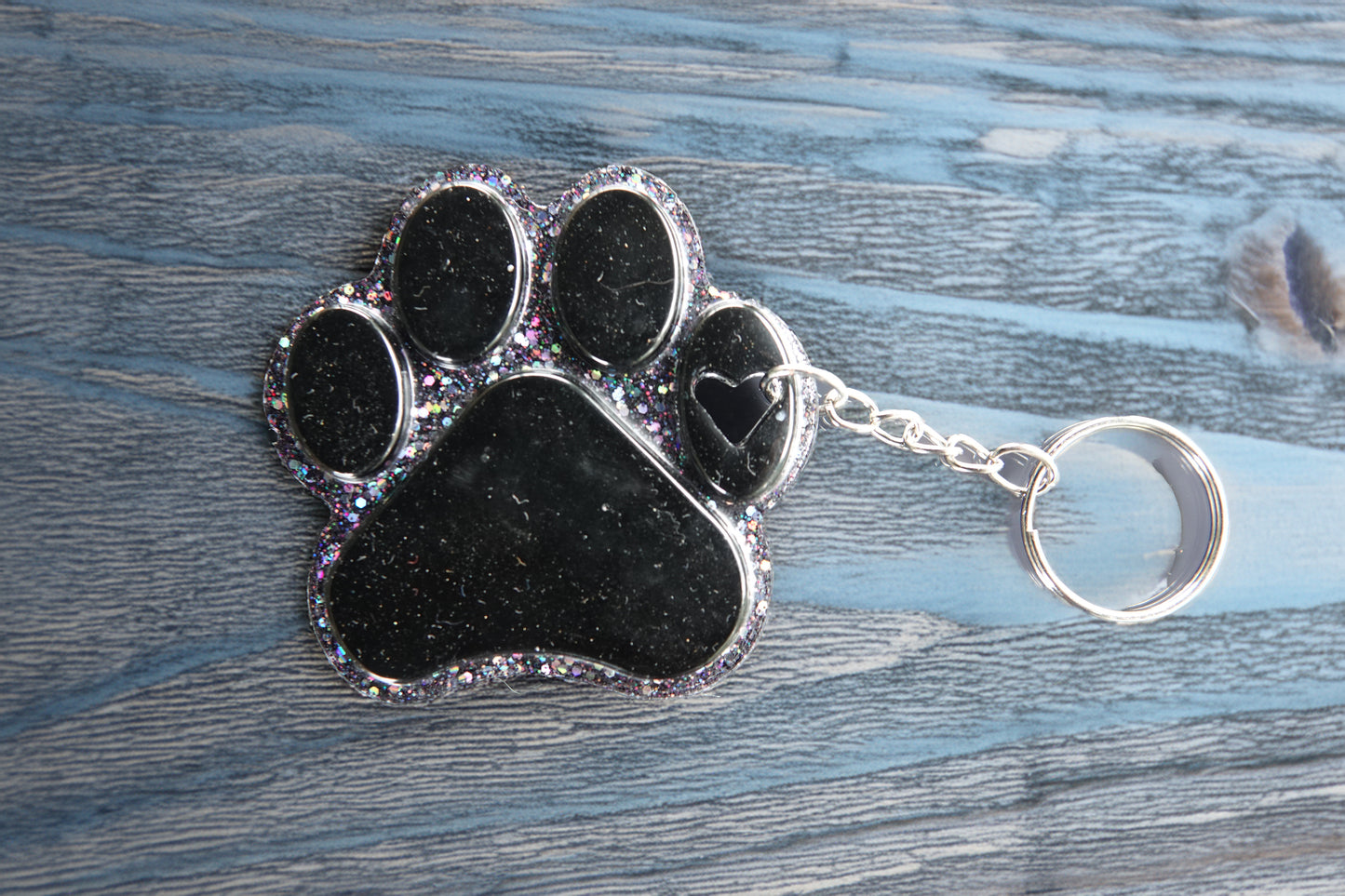 Dog Paw Resin Key Ring