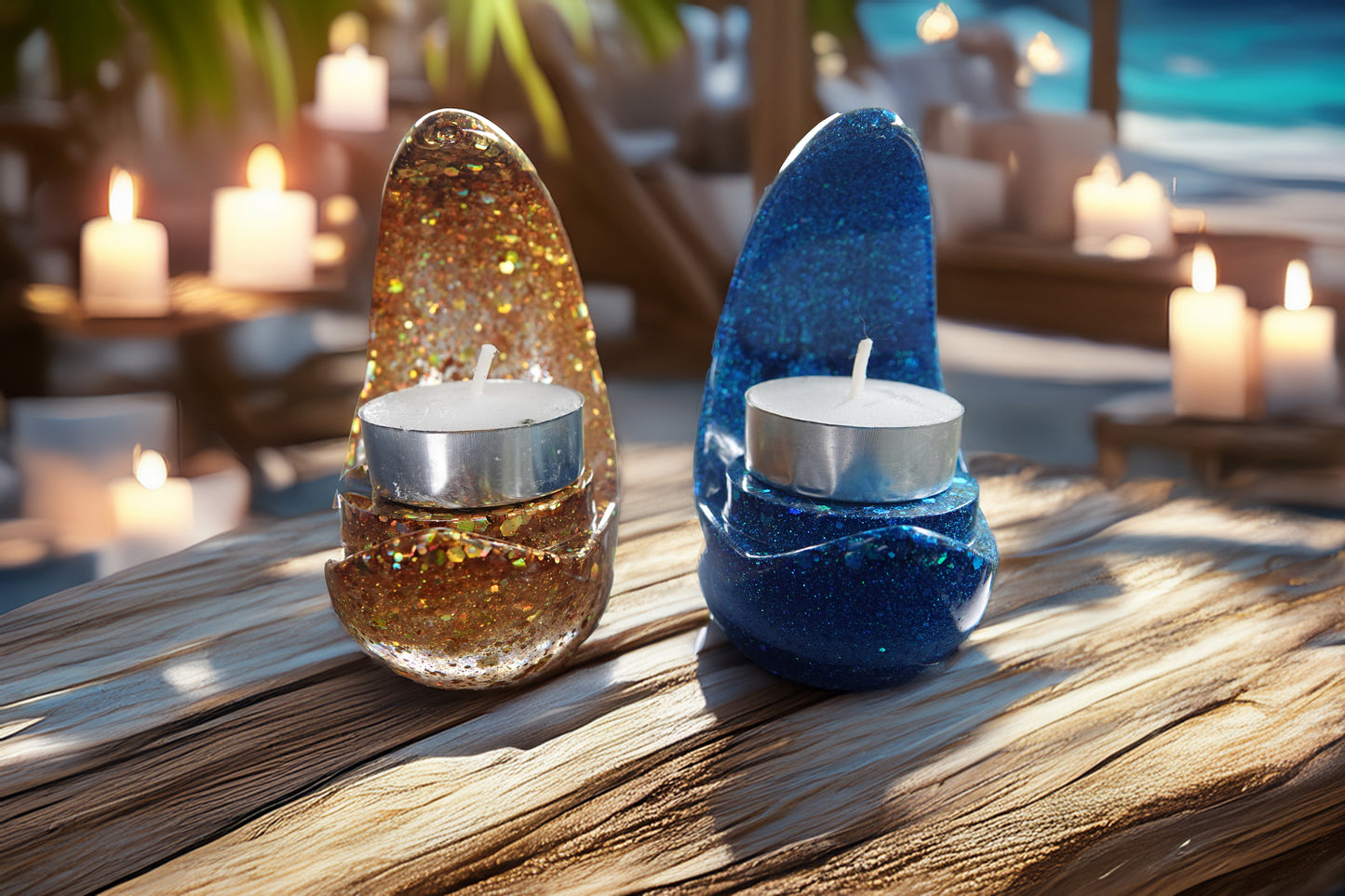 C-Shaped Resin Candle Holders