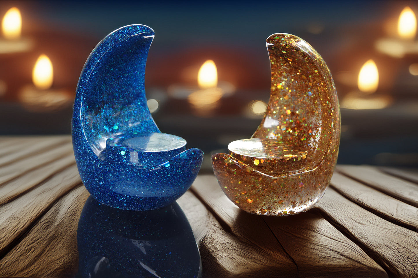 C-Shaped Resin Candle Holders