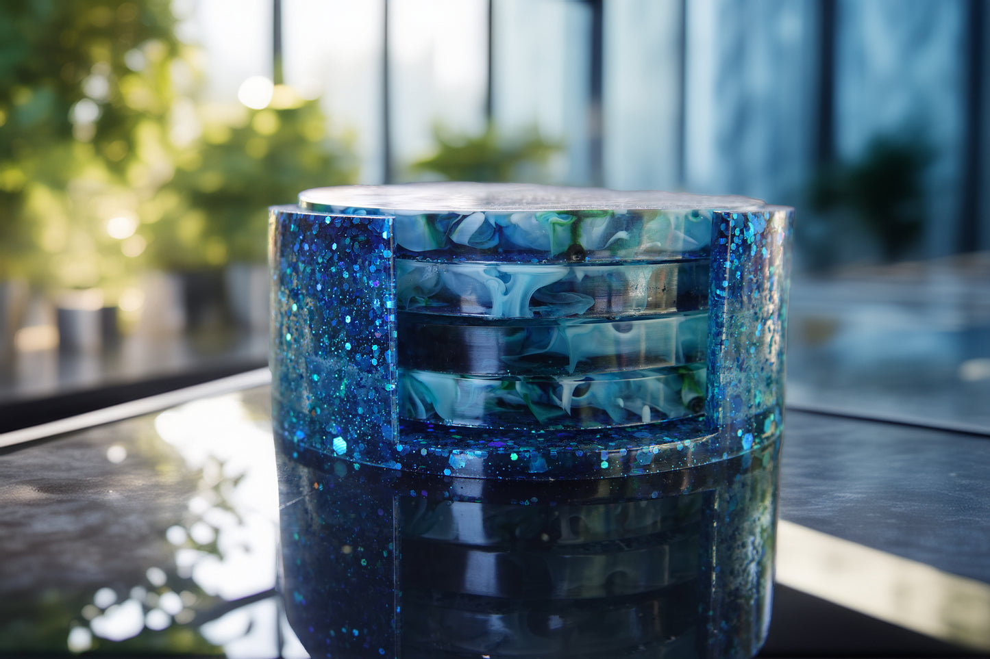 Resin Floral Coaster Set