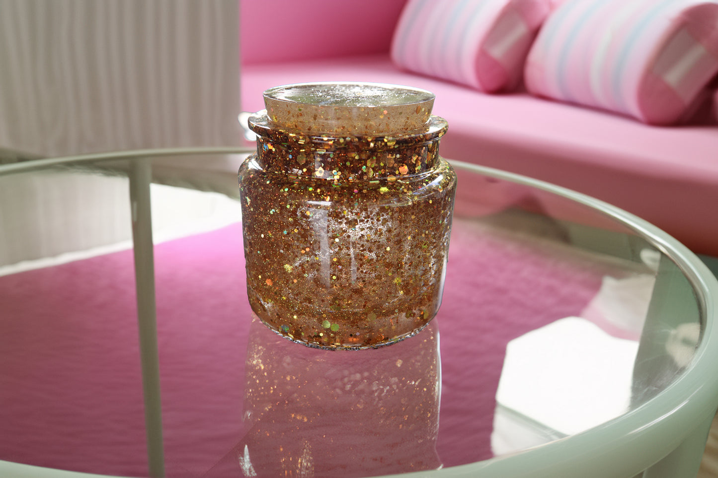 Vibrant 70x70mm Resin Color Jars with Dazzling Speckles
