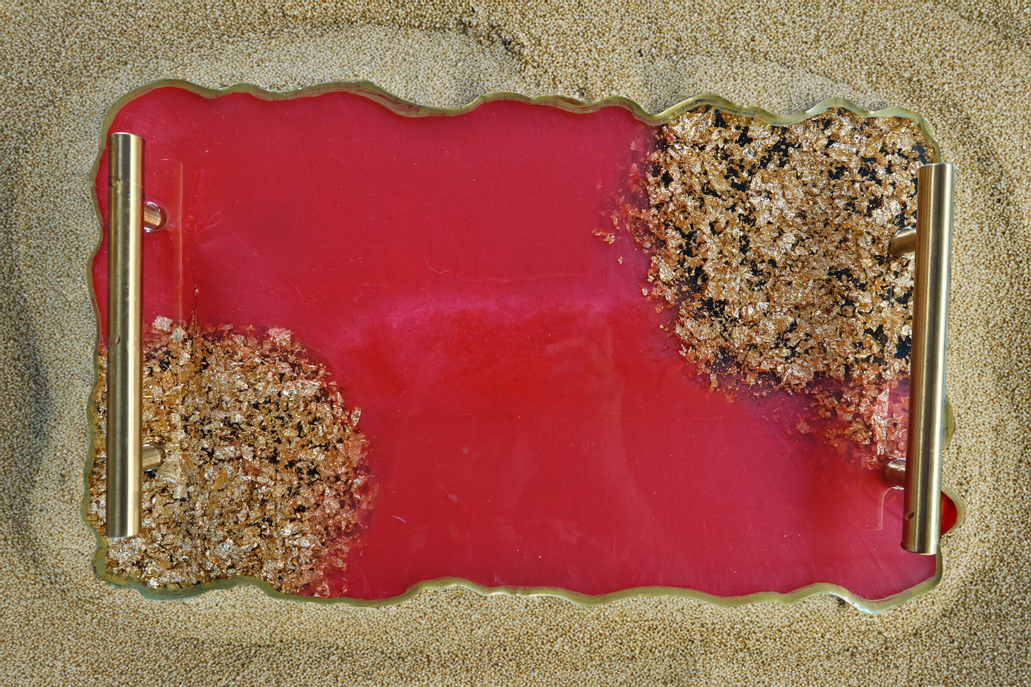 Red and Gold Resin Tray