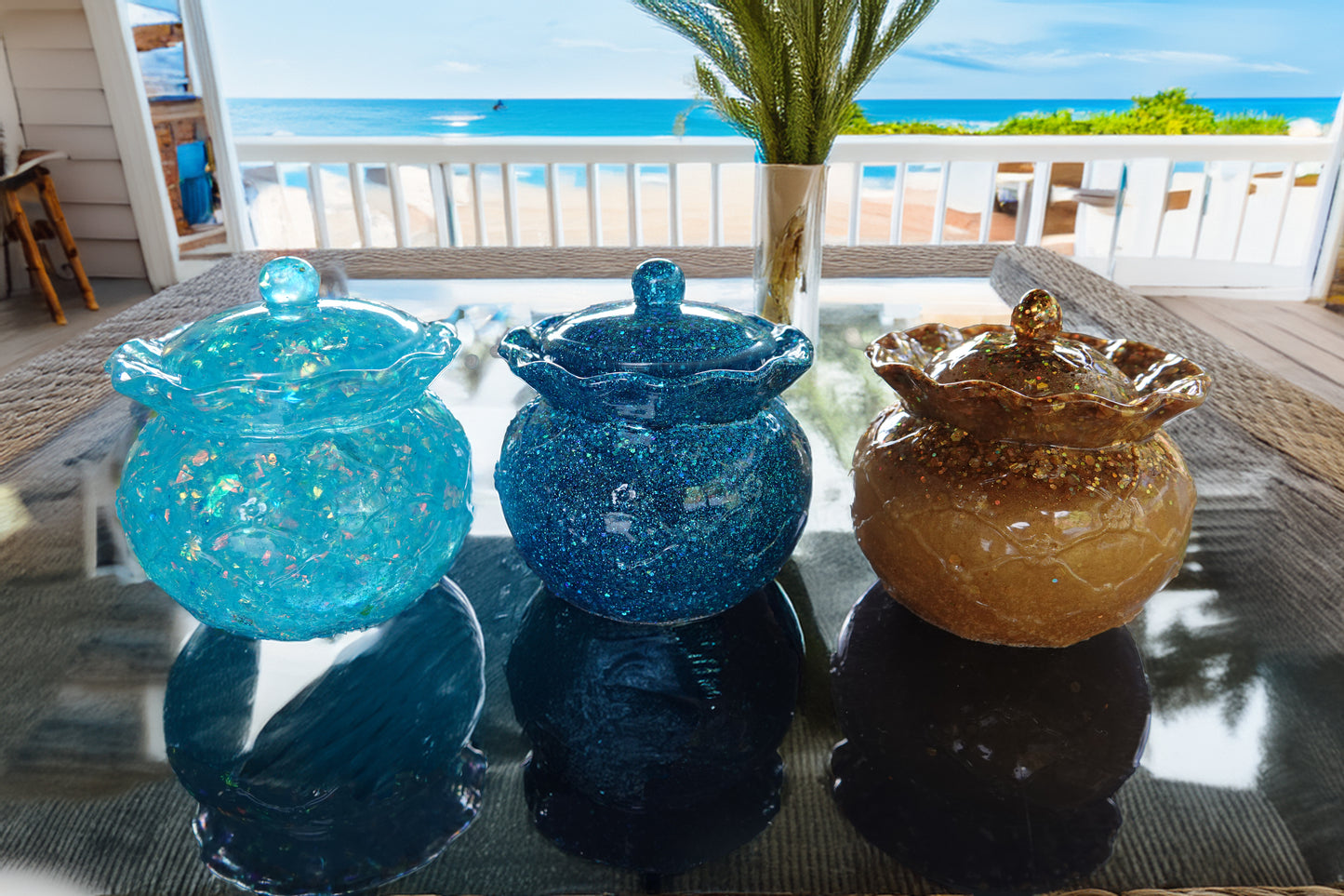 eah's Resin 75mm Drop Top Wavy Edge Jars